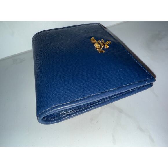 Prada Saffiano Leather Card Case Wallet - Navy Blue - Picture 6 of 8